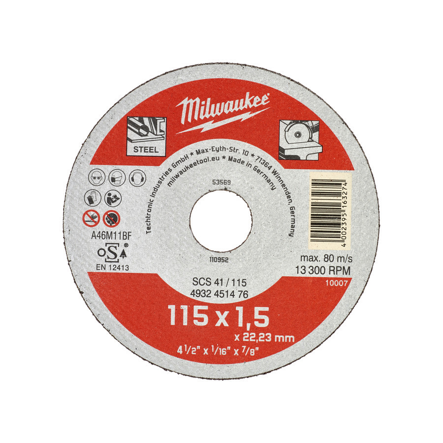 Milwaukee Contractor 115 × Cutting Disc 1.5 – 1 pc