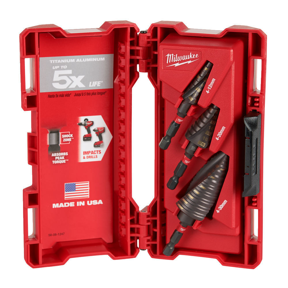 Milwaukee SHOCKWAVE™ Impact Duty™ Stufenbohrer-Set (3-teilig)