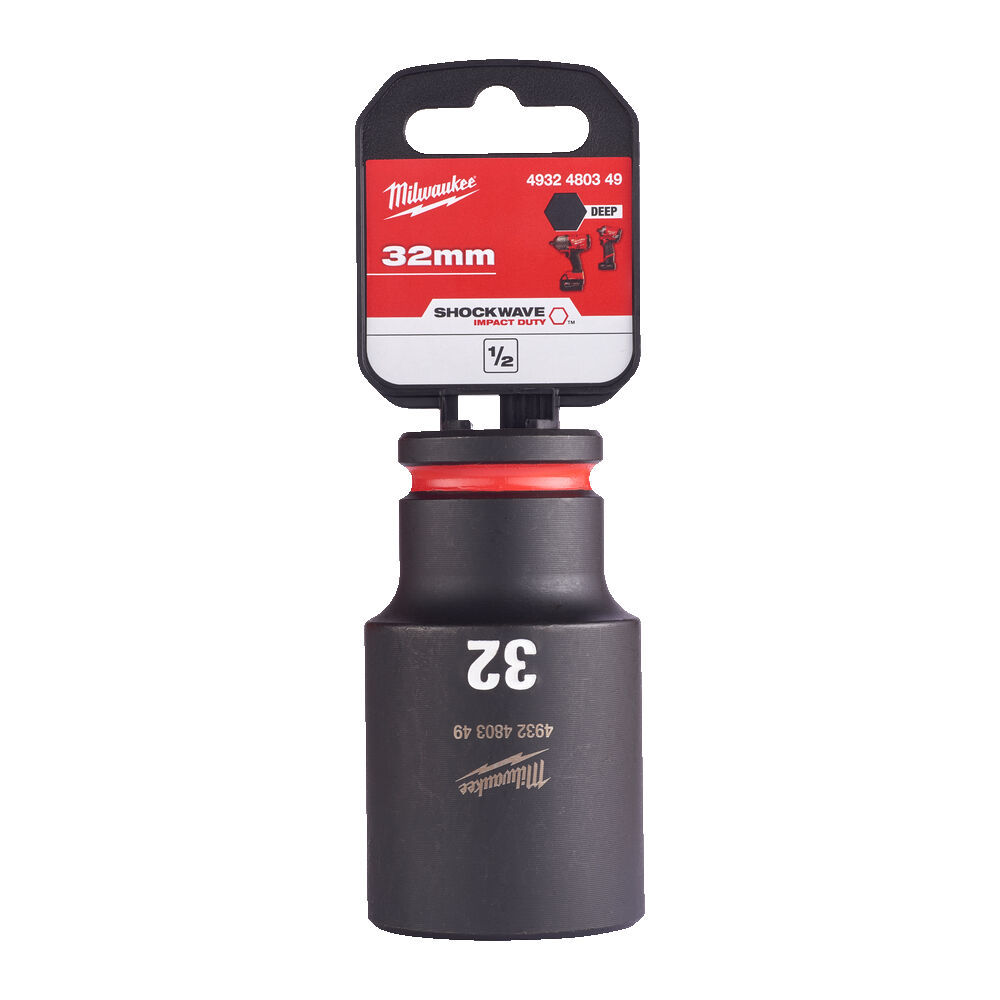 Milwaukee 1/2 Shockwave Socket Wrench, Hex 32 Extended