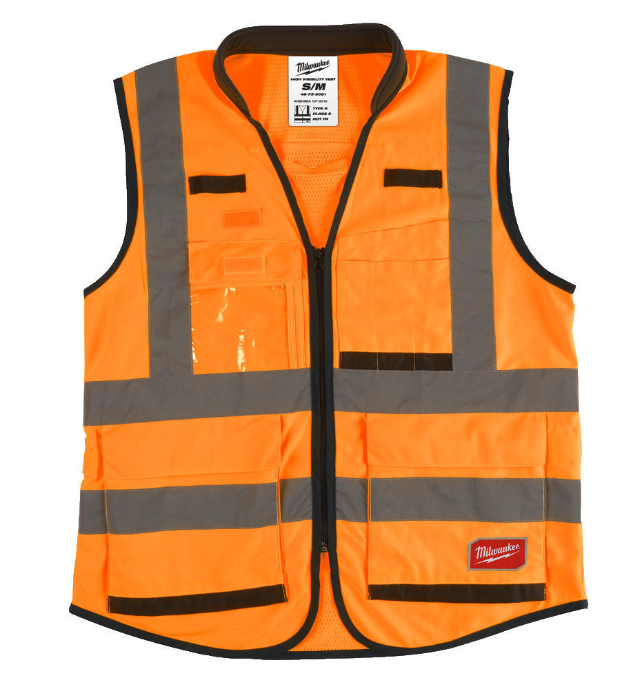 Milwaukee Premium High Visibility Reflective Vest Orange L/XL