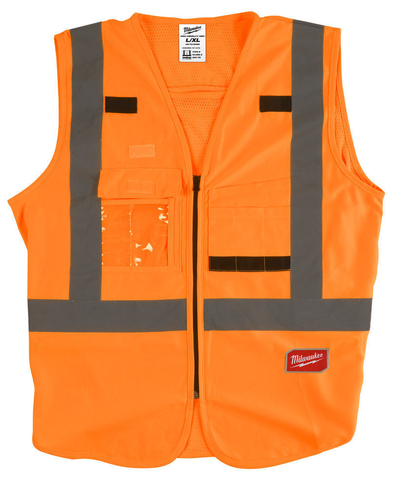 Milwaukee High Visibility Reflective Vest Orange 2XL/3XL