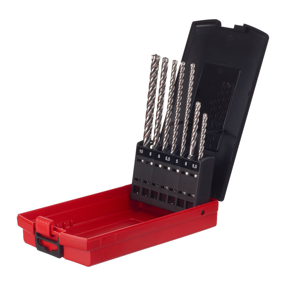 Milwaukee SDS-Plus MX4 5.5/6.x115 drill bit set; 5/5,5/6/8/10x165 (7pcs)